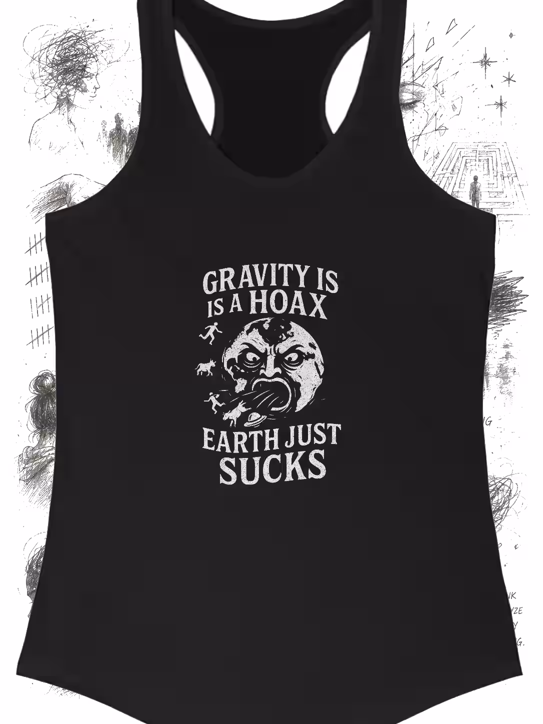 Gravity Is a Hoax Women's Racerback Tank Top