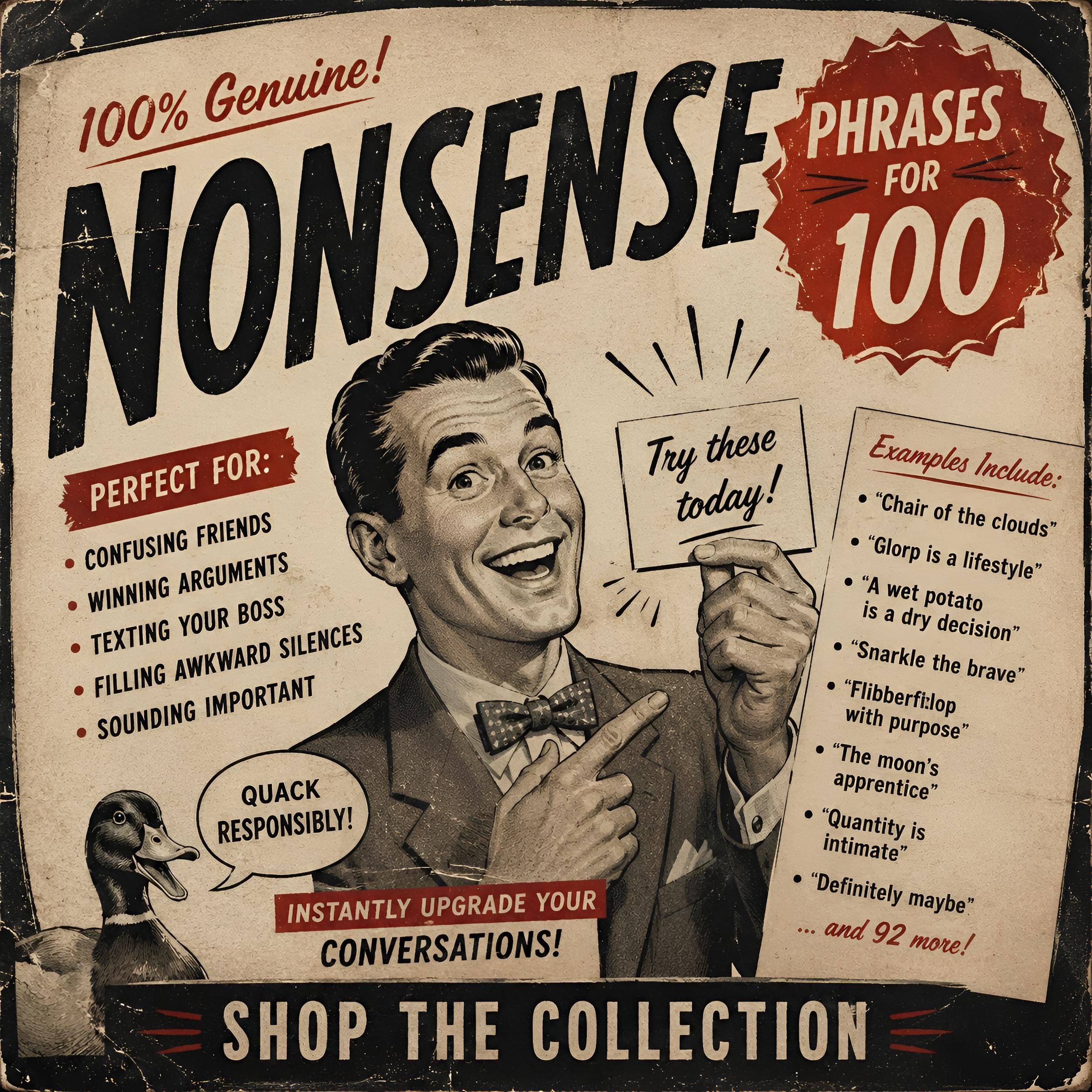 Shop the nonsense phrases for 100 collection